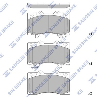 Колодки тормозные NISSAN Patrol (Y62) (10-) передние (4шт.) SANGSIN SP4090 SANGSIN