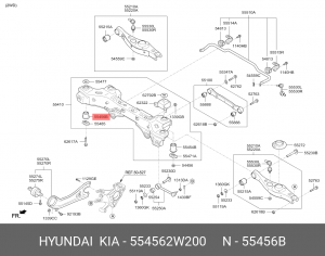 Сайлентблок HYUNDAI Santa Fe (12-) балки задней OE 55456-2W200 HYUNDAI KIA