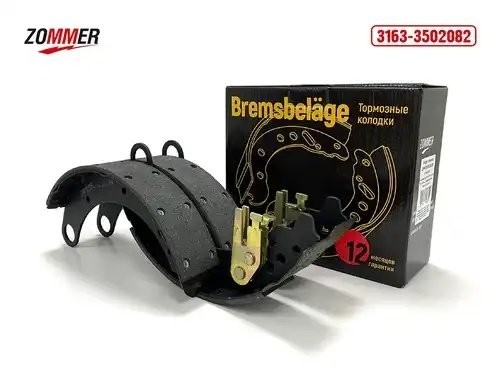 Колодка тормозная задняя УАЗ Патриот РК Dymos с 08.2013 г.в (к-т 4 шт) заклепанн 31633502082 ZOMMER