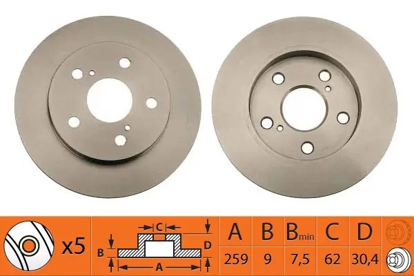 Диск тормозной задний TOYOTA AURIS / COROLLA E15/E18 BR21150 BR21150 SB NAGAMOCHI