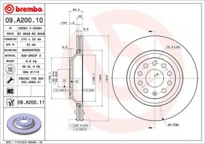 Диск тормозной Brembo Painted Disc 09.A200.11 09.A200.11 BREMBO