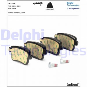 LP2126 колодки дисковые з.\ Renault Kangoo 1.6/1.5DCi 08> LP2126 DELPHI