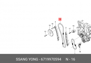 Цепь ГРМ SSANGYONG Actyon (10-),Rexton (12-) (D20/22) OE 6719970594 SSANG YONG