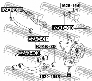 Болт с эксцентриком MERCEDES BENZ ML-CLASS 164 2004-2011 1629-164 1629-164 FEBEST