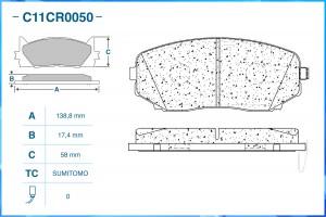 Тормозные колодки передние Low Metallic C11CR0050 C11CR0050 CWORKS