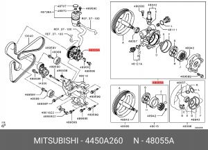 Насос гур масляный в сборе 4450A260 MITSUBISHI