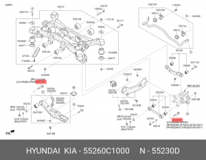 болт развальный!М6 \ Hyundai Tucson 15> 55260C1000 HYUNDAI