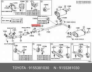 болт глушителя!\ Toyota 91553-81030 TOYOTA