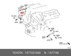 трубка масляная!\ Toyota Alphard/Avalon/Blade/Rav4/Venza 15772-31030 TOYOTA