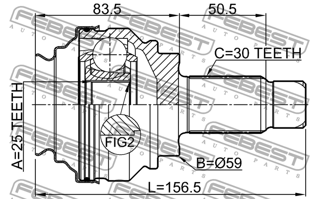ШРУС внешний задний BMW X1 E84 2008-2015 1910-X1R 1910-X1R FEBEST