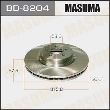 диск тормозной передний!\ Subaru Legacy/Outback 2.0/2.5GT/3.6R 03> BD8204 MASUMA
