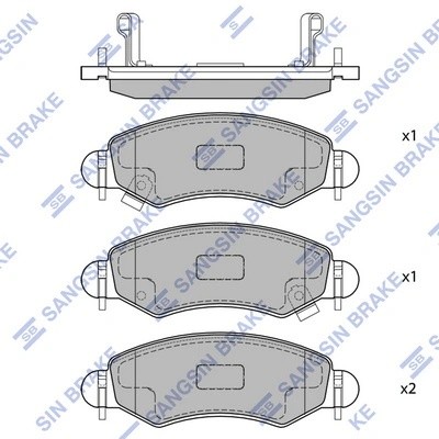 Колодки тормозные SUZUKI Ignis передние дисковые (4шт.) SANGSIN SP1601 SANGSIN