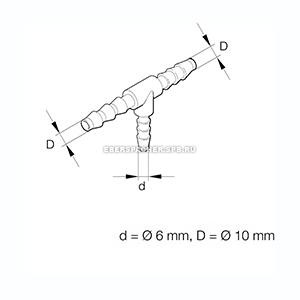 тройник топливный! пластик 10х6х10\ Eberspaecher 26231152 EBERSPACHER