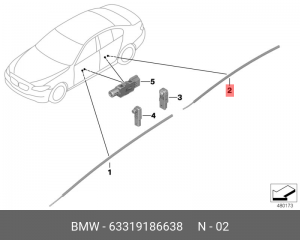 Световод двери П Зд Вх 63 31 9 186 638 BMW