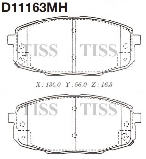 Колодки тормозные дисковые (с антискрипной пластиной)  HYUNDAI i30 (FD) D11163MH D11163MH MK KASHIYAMA