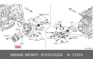 помпа!\ Nissan Teana/Qashqai/X-Trail, Renault Clio/Laguna/Fluence/Latitude 2.0i  B1010-1GZ0A NISSAN