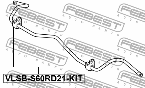 Втулка стабилизатора задняя (компл-2шт) VOLVO S60/S80 VLSB-S60RD21-KIT VLSB-S60RD21-KIT FEBEST