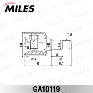 ШРУС внутренний KIA SHUMA 97-01, SHUMA II 01-04 (GSP 634008) GA10119 GA10119 MILES