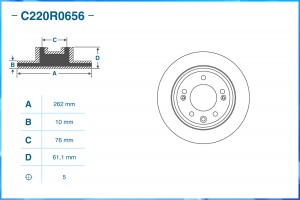 Тормозной диск задний C220R0656 C220R0656 CWORKS