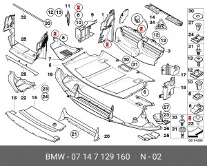 Болт BMW X5 (00-12) крепления выхлопной системы OE 07 14 7 129 160 BMW