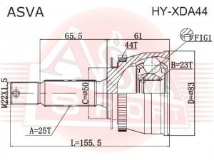 ШРУС НАРУЖНЫЙ 23X50X25 HYXDA44 HY-XDA44 ASVA