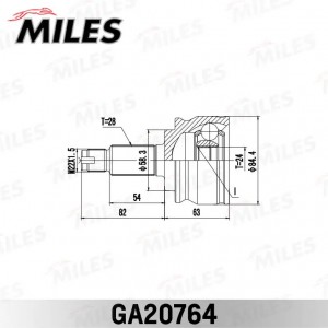 ШРУС наружный SUZUKI Grand Vitara JB416/420 06-14 GA20764 GA20764 MILES