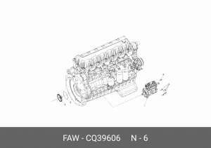 Гайка FAW 1066,J6L плоскости шестигранного фланца OE CQ39606 FAW