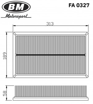 Фильтр воздушный TRANSPORTER T5, T6, MULTIVAN T5, T6 FA0327 FA0327 BM MOTORSPORT