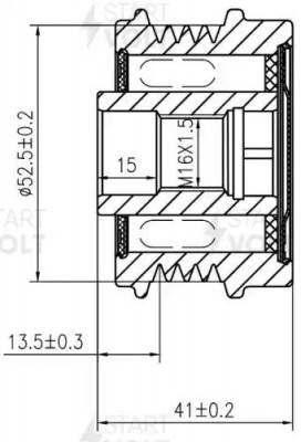 Шкив с обгонной муфтой генер. для а/м Ford Focus III (10-) 2.0i (SGP 0185) SGP 0185 START VOLT