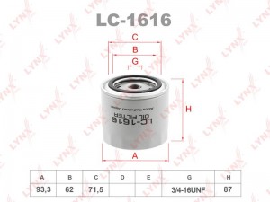 фильтр масляный! КПП 1x Volvo F10/12/16/FH12/16/740-960/S40/V70/S90/V90 LC-1616 LYNXAUTO