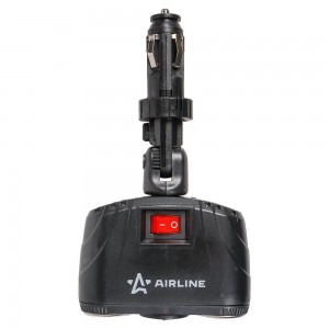 Разветвитель прикуривателя 2-х гнездовой 12V 2USB AIRLINE ASP-2TU-08 AIRLINE