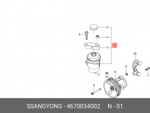 Бачок ГУРа SSANGYONG Actyon (10-) OE 4670034002 SSANG YONG