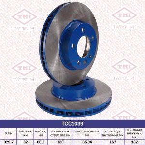 Диск тормозной передний вентилируемый R VW Touareg 02-PORSCHE Cayenne 02- TCC103 TCC1039 TATSUMI
