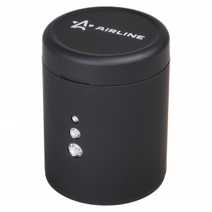 Пепельница авто "AIRLINE" (в подстаканник с автомат. подсветкой, черная) ADAC004 AIRLINE