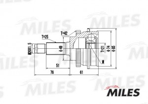 ШРУС наружный SUZUKI BALENO 1.6 95-02 (с ABS) (GKN 303739) GA20429 GA20429 MILES