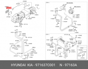Фильтр воздушный салона HYUNDAI HD160,170,260,270,370 OE 971637C001 HYUNDAI KIA