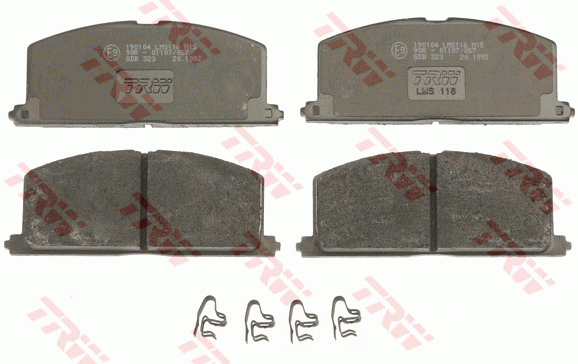 Колодки тормозные TOYOTA Camry,Carina,Corolla (83-92) передние (4шт.) TRW GDB323 TRW