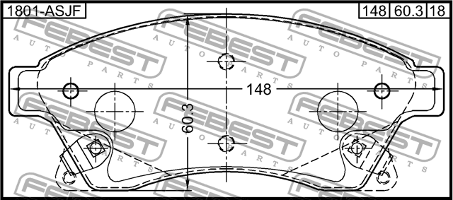 Колодки передние OPEL ASTRA J 2010- 1801-ASJF 1801-ASJF FEBEST