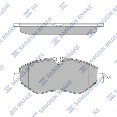 Колодки тормозные MERCEDES SPRINTER 95/VITO 03/VOLKSWAGEN CRAFTER 06 передние SP SP1622 SANGSIN