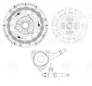 Сцепление в сборе для а/м Ford Transit (11-) 2.2d (КПП MT82) RWD (с компен. изно FR 1034 TRIALLI