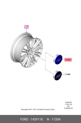 Вставка диска колесного FORD Focus,Mondeo (синяя) ОЕ 1429118 FORD