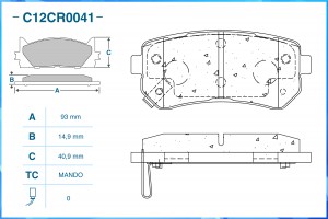 Тормозные колодки задние Low Metallic C12CR0041 C12CR0041 CWORKS