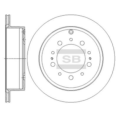 Диск тормозной TOYOTA Land Cruiser 200 LEXUS LX450D,LX570 задний (1шт.) SANGSIN SD4032 SANGSIN