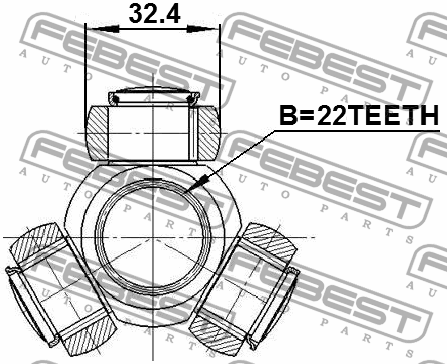 Трипоид HYUNDAI SANTA FE (CM) 2006-2012 2216-SPA 2216-SPA FEBEST