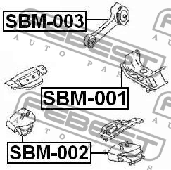 опора КПП задняя!\ Subaru Impreza G10 2.0i/2.2i 94-00/Legacy B10/B11 2.0i/2.2i 8 SBM-001 FEBEST