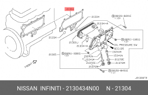 ПРОКЛАДКА ДВИГАТЕЛЯ РЕЗИН. 21304-34N00 21304-34N00 NISSAN