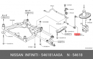 Стойка стабилизатора, переднего, правая 54618-1AA0A 546181AA0A NISSAN