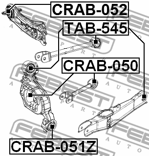 Сайлентблок задн цапфы плавающий DODGE JOURNEY 2009-2012 CRAB-051Z CRAB-051Z FEBEST
