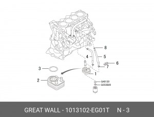 Кольцо уплотнительное GREAT WALL Hover H6 радиатора масляного OE 1013102EG01T GREAT WALL