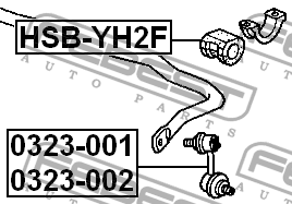 Втулка стабилизатора HONDA ELEMENT YH1 2003­-2006 HSB-YH2F HSB-YH2F FEBEST